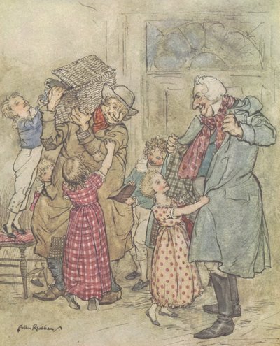 Laden with Toys and Presents, 1915 by Arthur Rackham